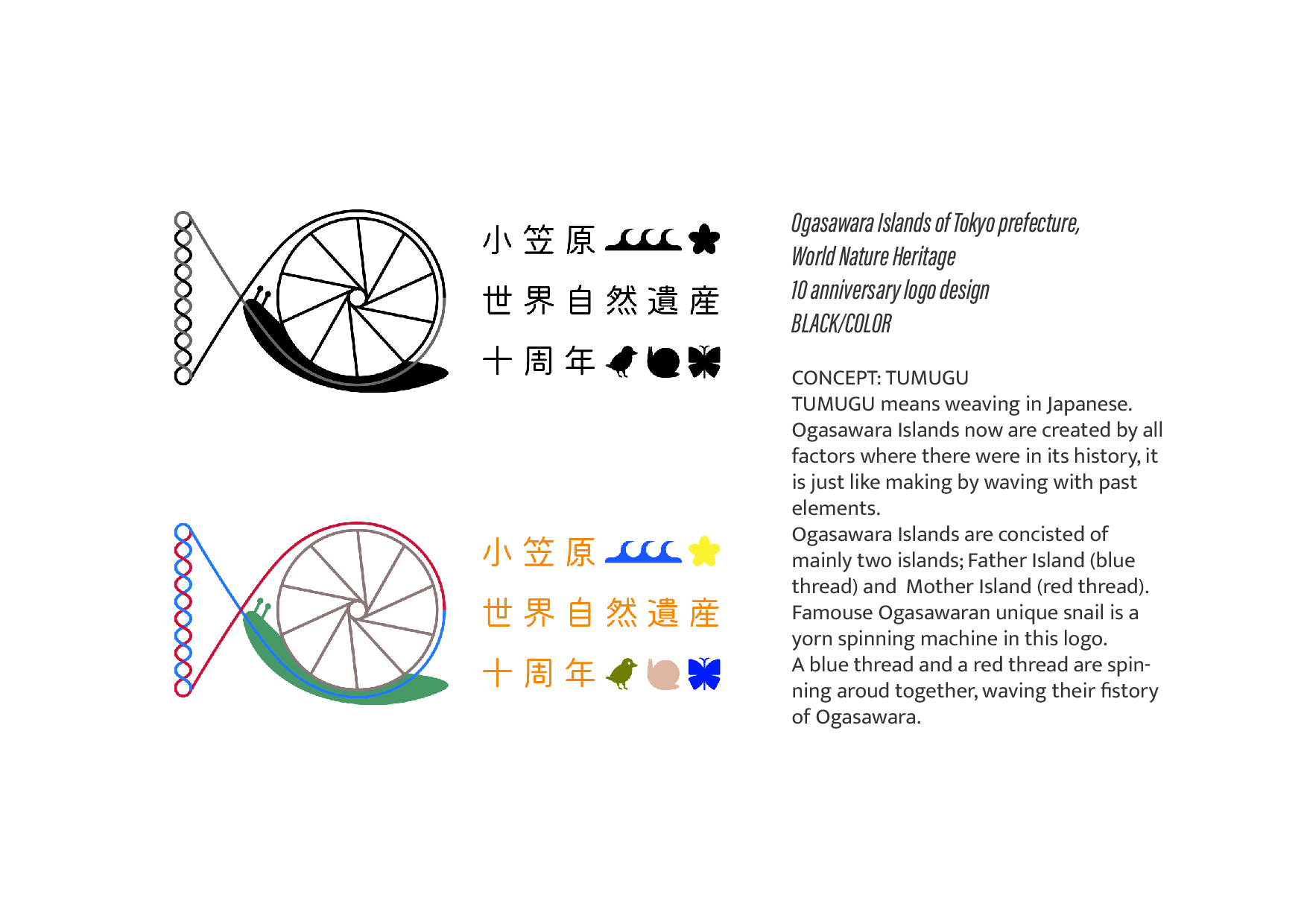 Logo for the 10th Anniversary of the Ogasawara World Heritage Site